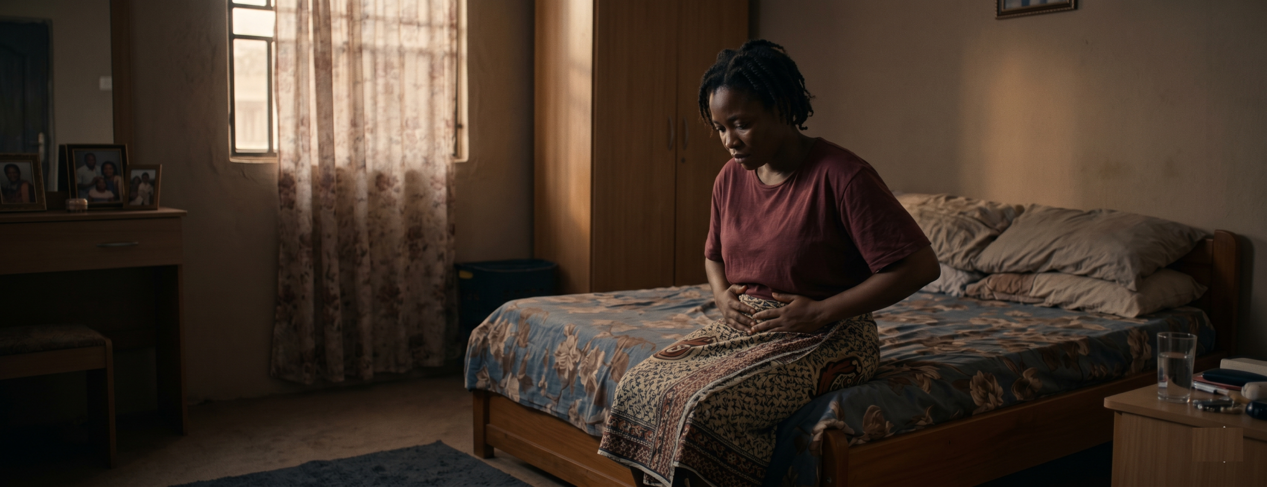 A woman in pain